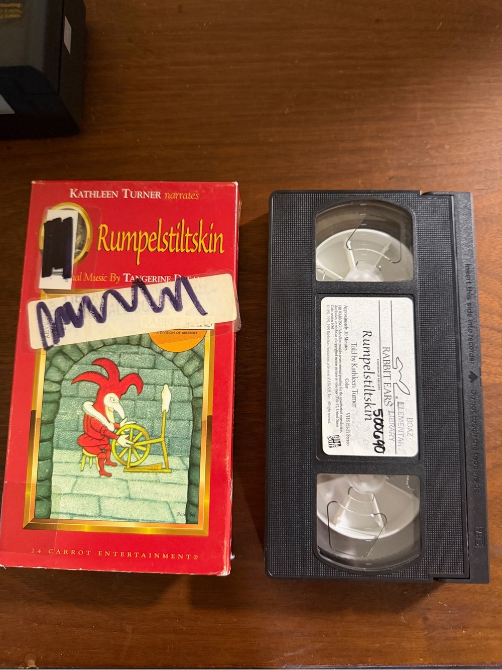 Rumpelstiltskin VHS Tape with Red Illustrated Box 1991